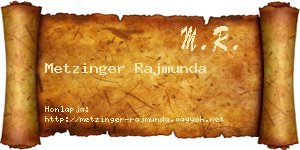 Metzinger Rajmunda névjegykártya